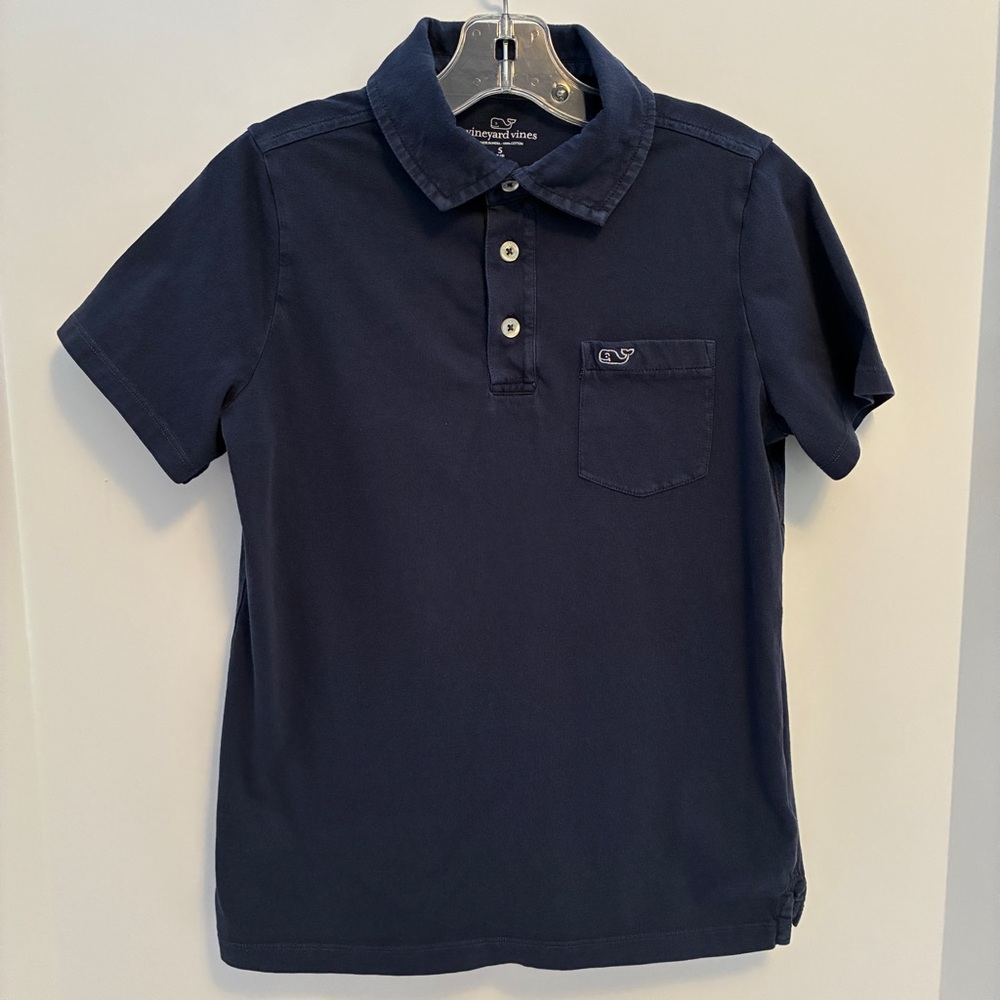 Vineyard Vines Boy's Surf Polo Short Sleeve Navy Blue Size S